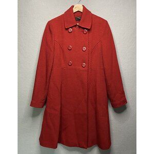 Vintage Via Red Double-Breasted Wool Blend Coat Size 12